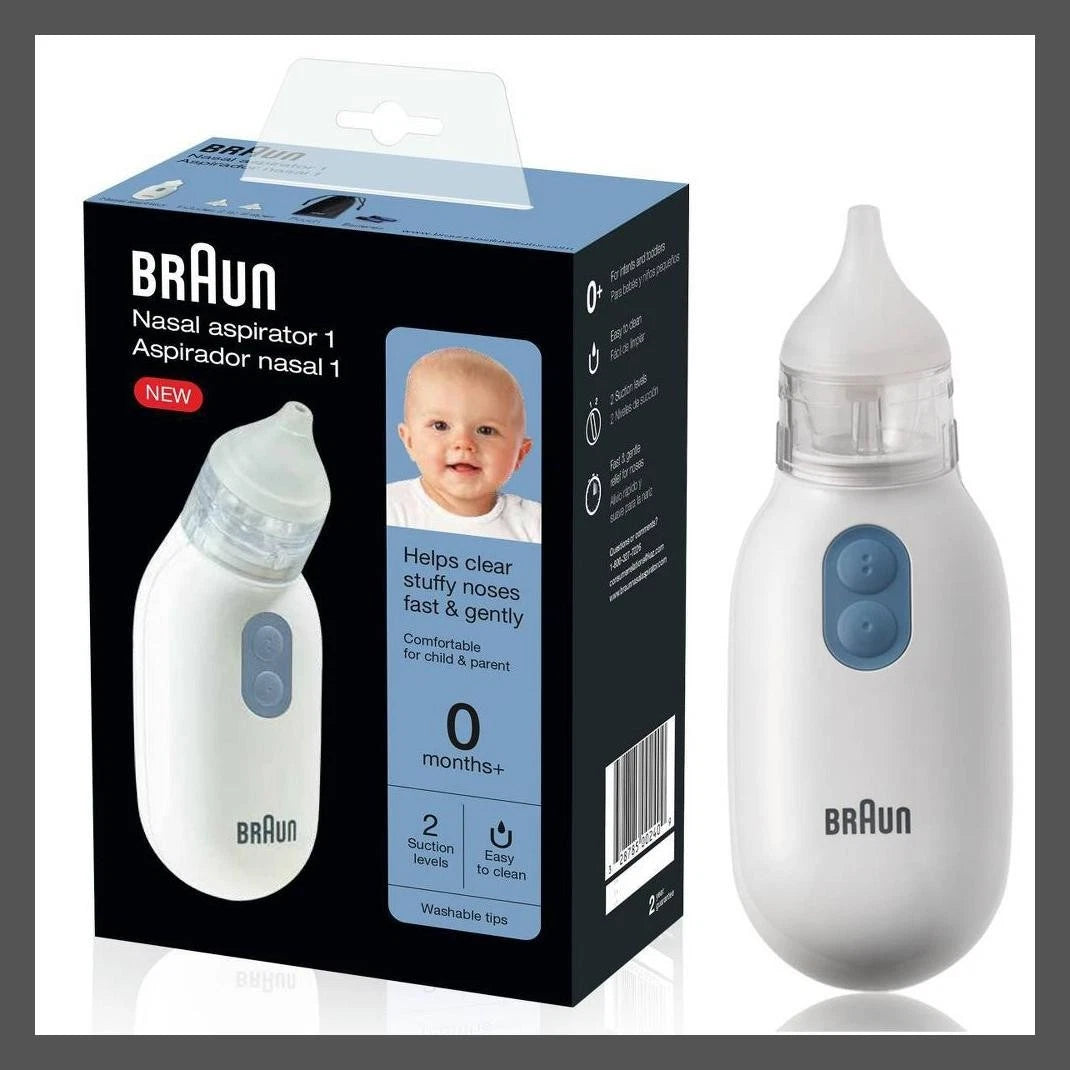 Braun Electric Nasal Aspirator - Mucus Remover, Blocked Nose Relief for Newborn,