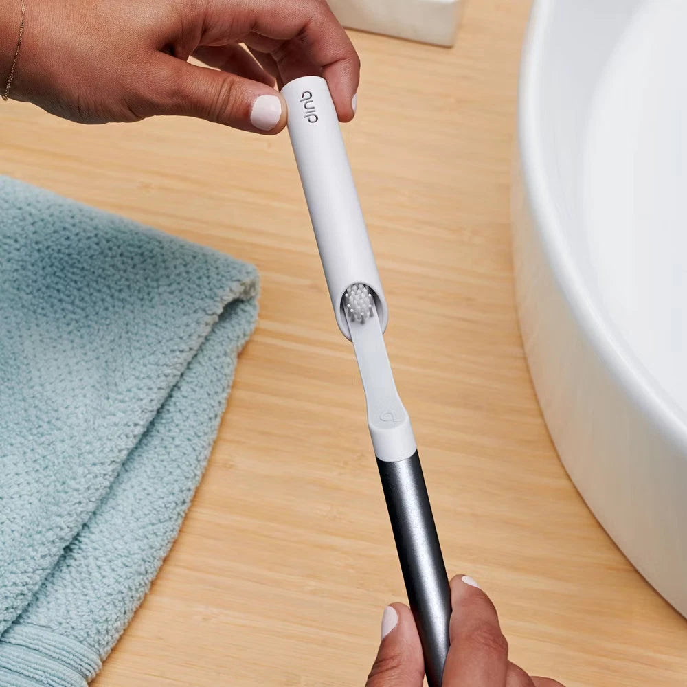 Quip Sonic Electric Metal Toothbrush with Travel Case Slate