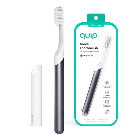 quip Sonic Electric Metal Toothbrush with Travel Case Slate