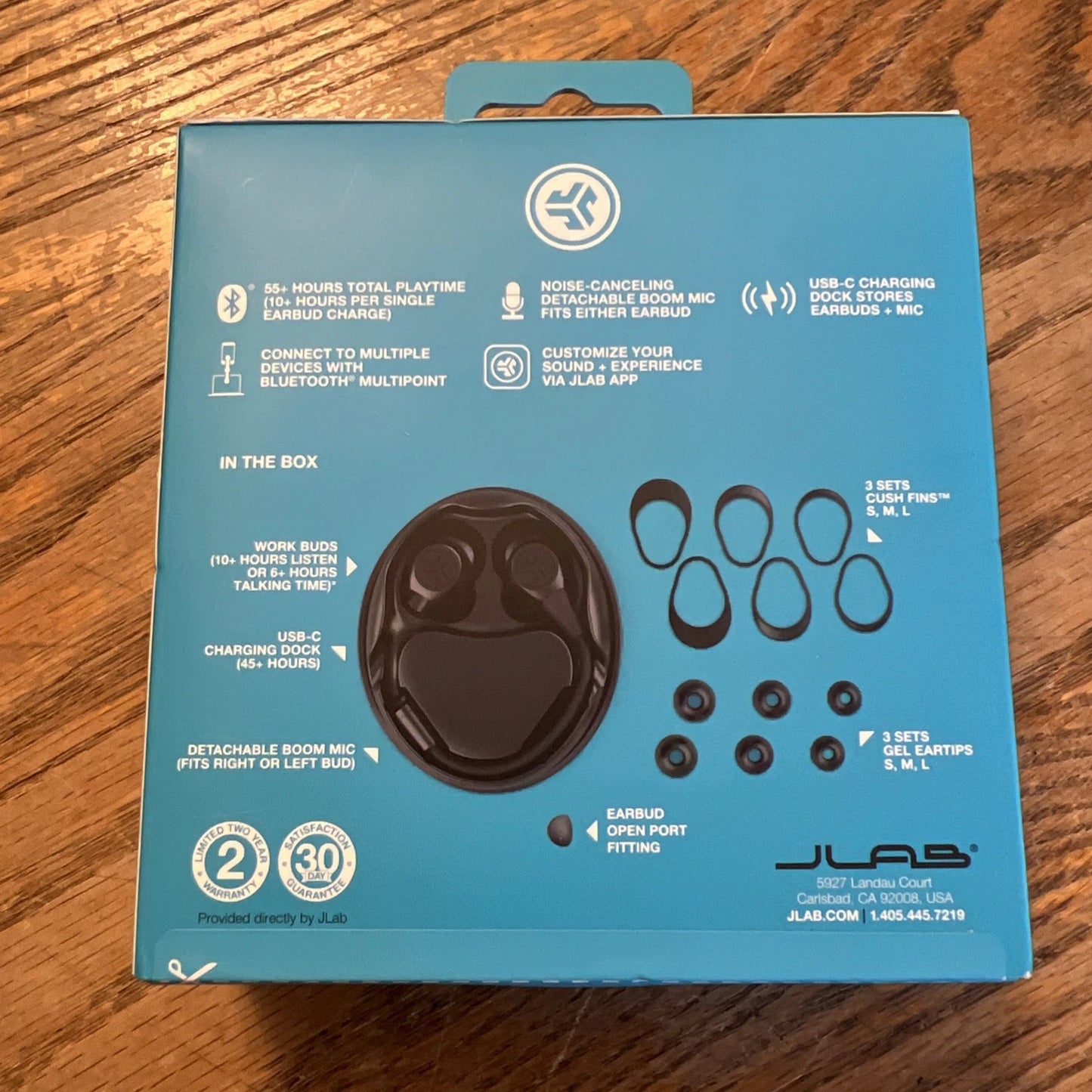 JLab Work Buds True Wireless Earbuds with Boom Mic – Black