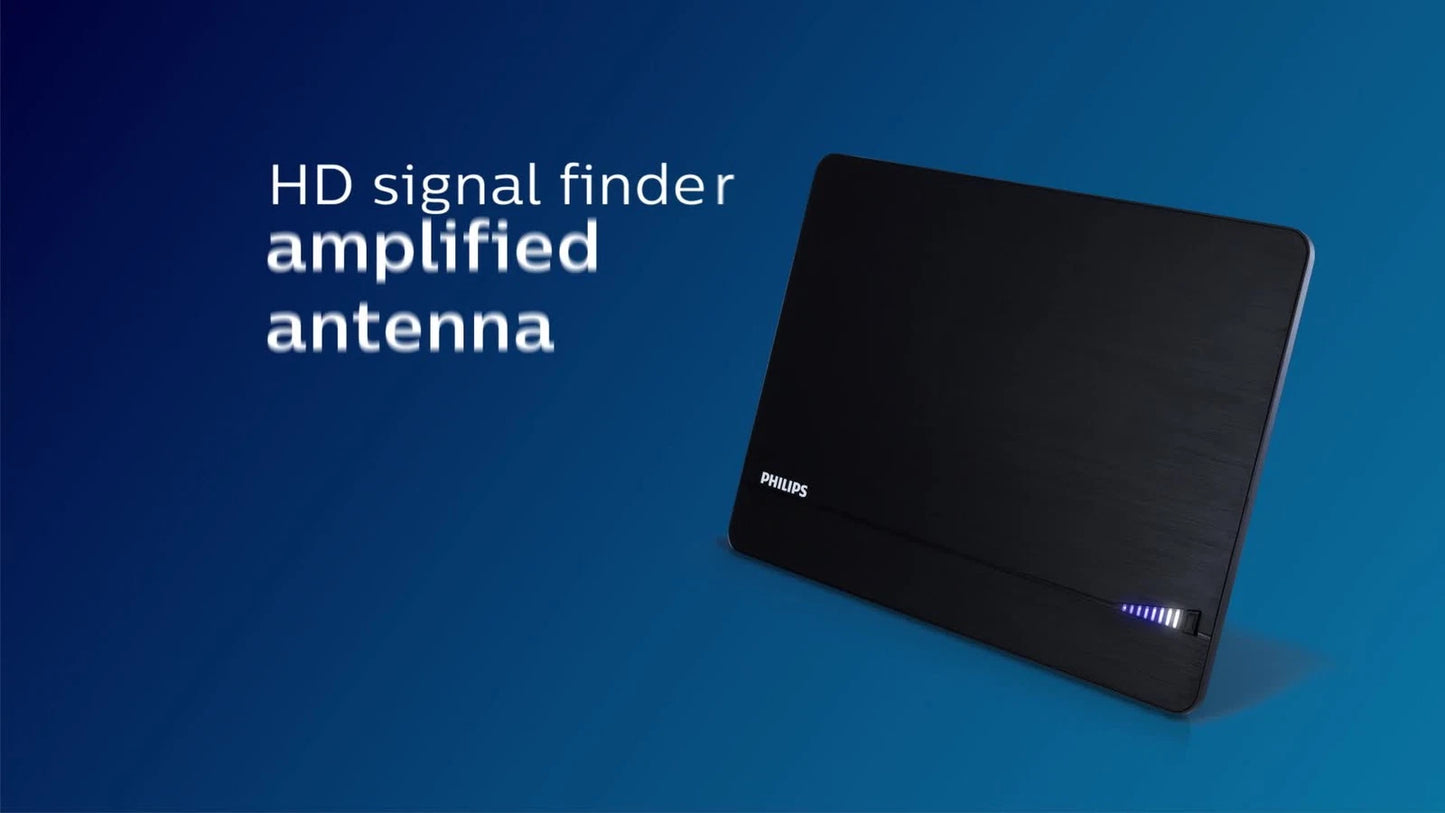 Philips Elite Indoor Amplified Signal Finder TV Antenna with 10 ft. Coax