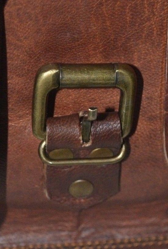 Laptop Bag Men's Genuine Vintage Brown Leather Messenger Shoulder Briefcase